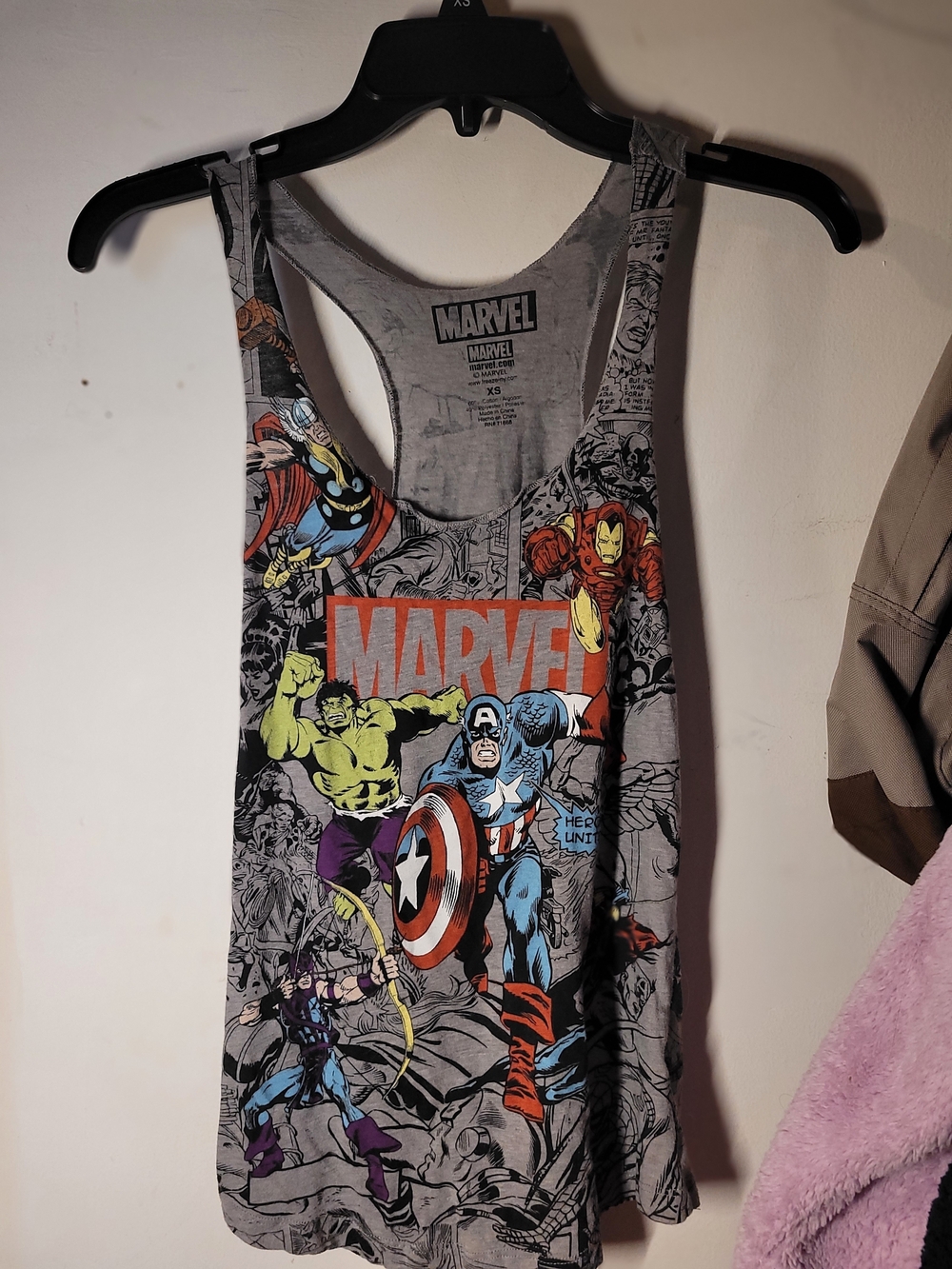 Marvel Grey Superhero Avengers Tank Top -